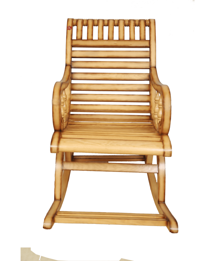 Buy Online White Ash Natural Coloured Comfy Glider Wooden Rocking Chair